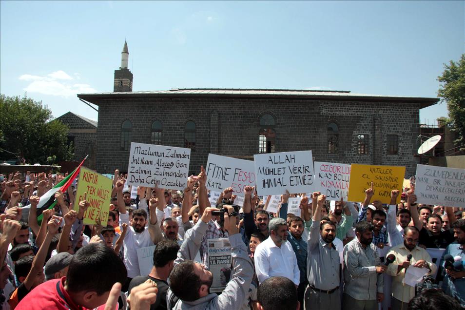 Mısır ve Suriye'deki katliamlara tepki gösterileri
