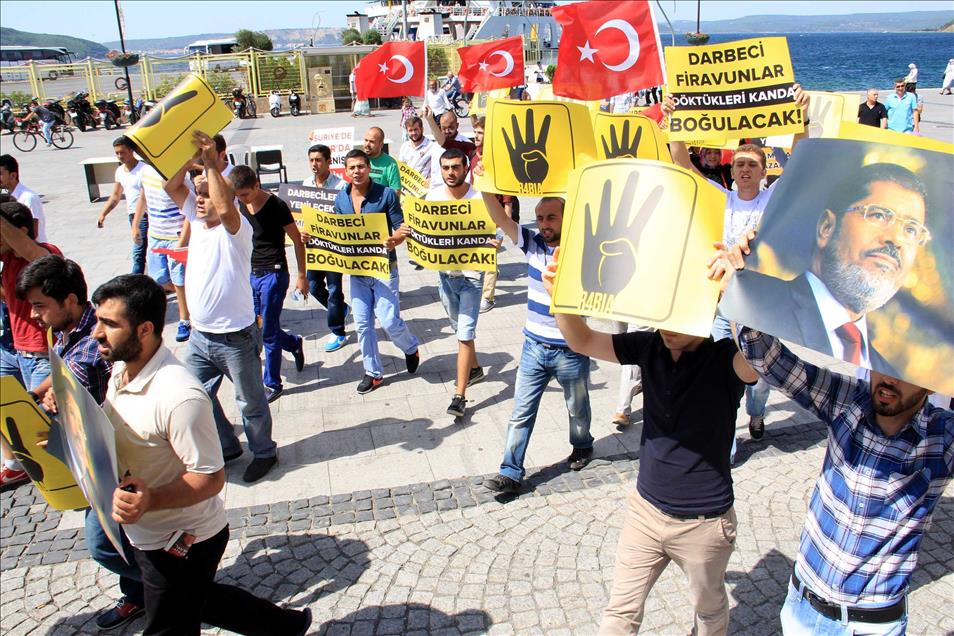 Mısır ve Suriye'deki katliamlara tepki gösterileri