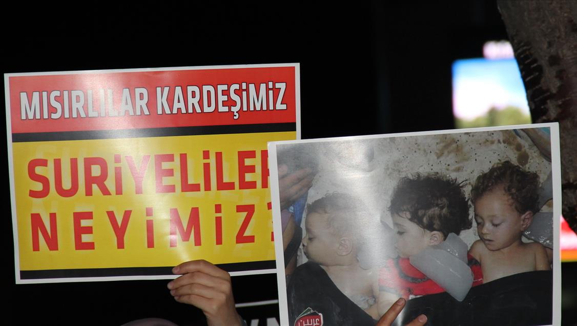Mısır ve Suriye'deki katliamlara tepki gösterileri