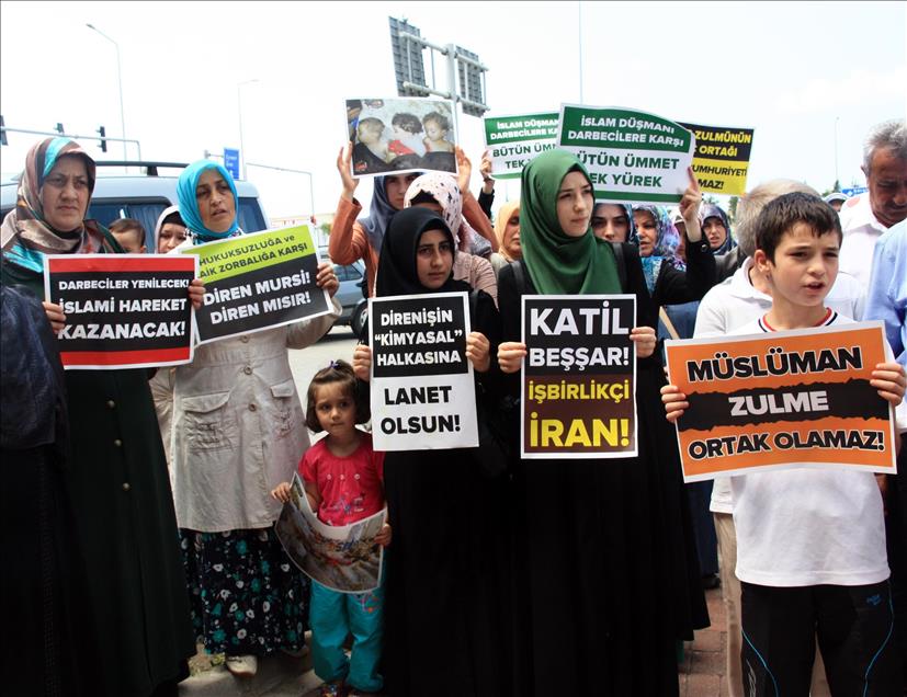 Suriye ve Mısır'daki katliamlara tepki gösterileri