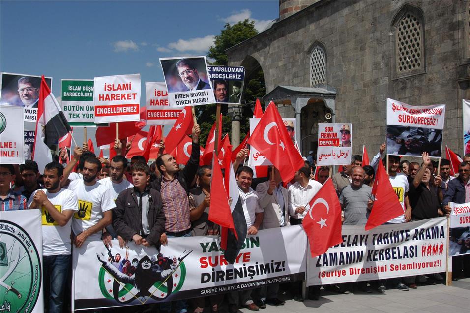 Suriye ve Mısır'daki katliamlara tepki gösterileri