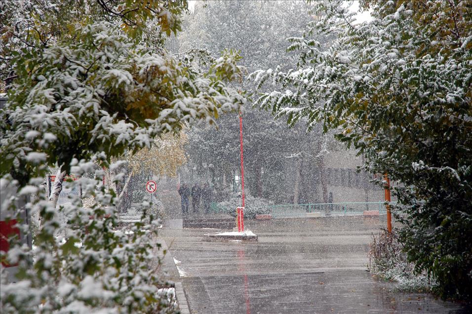 Erzurum'a mevsimin ilk karı yağdı