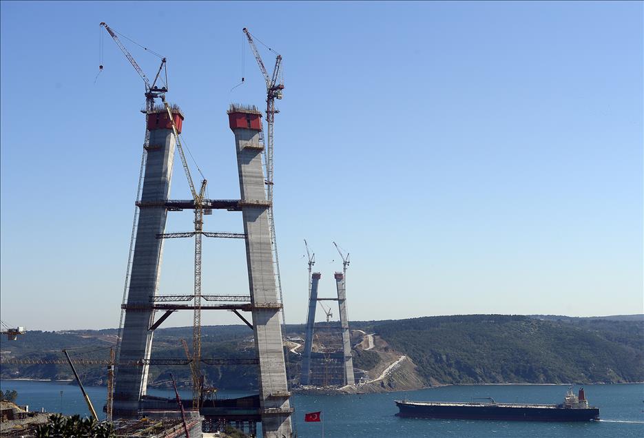 3. Boğaz Köprüsü'nün kuleleri eşitlendi