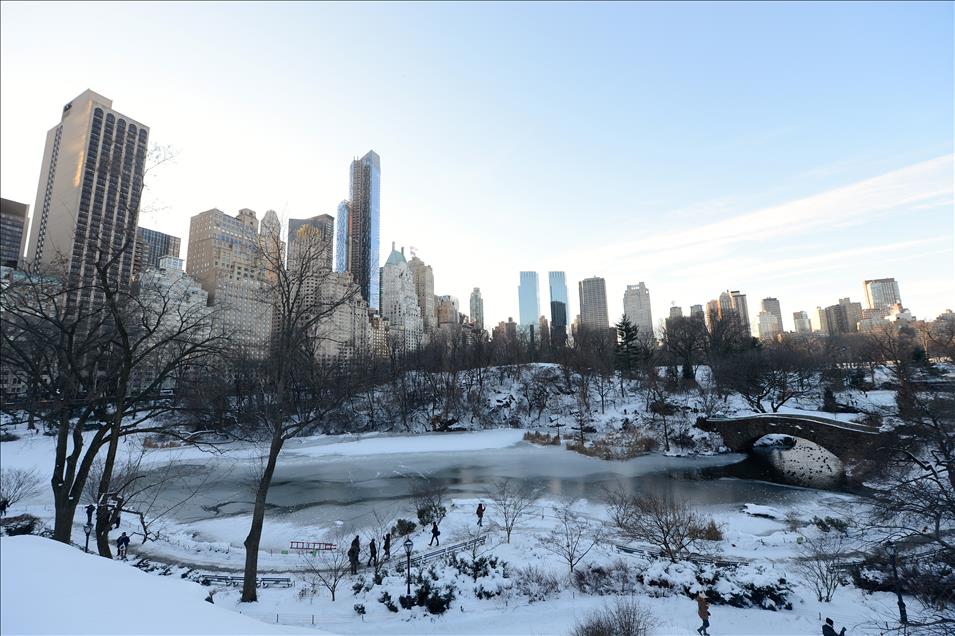 Central Park'ın gölleri dondu