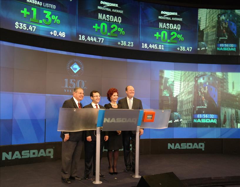 NASDAQ'ın kapanış zilini Prof. Dr. Barbarosoğlu çaldı