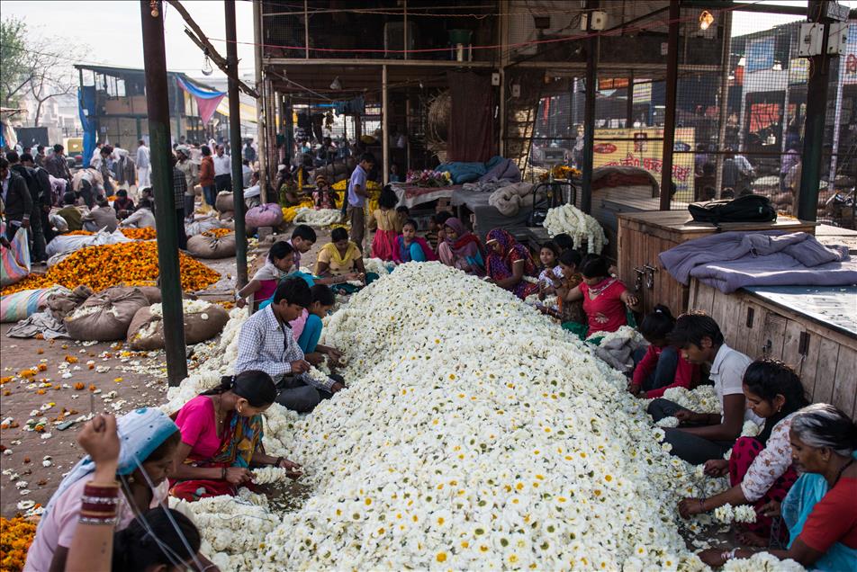 India's largest openair wholesale flower market in the city of