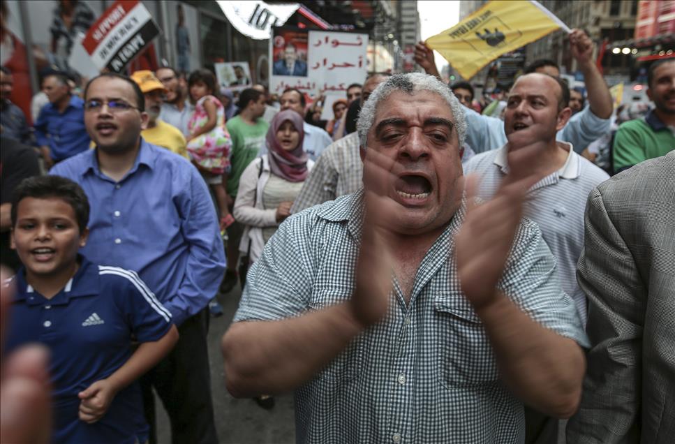 Times Meydanı'nda Mısır protestosu