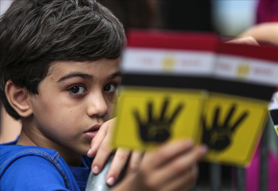 Times Meydanı'nda Mısır protestosu