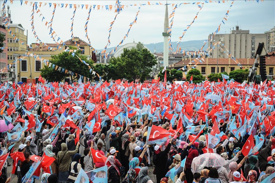 Cumhurbaşkanı adayı ve Başbakan Erdoğan Samsun'da