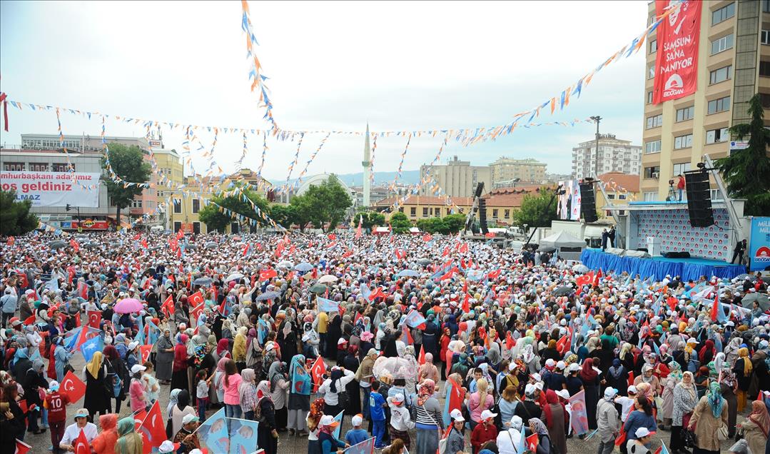 Cumhurbaşkanı adayı ve Başbakan Erdoğan Samsun'da