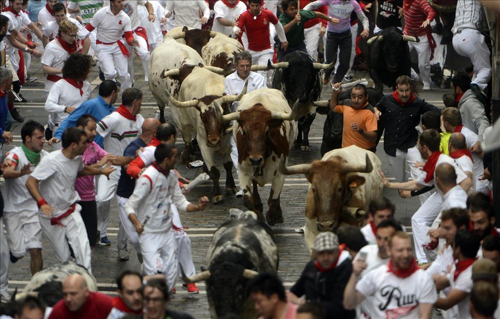 San Fermin'de boğa koşusu yapıldı