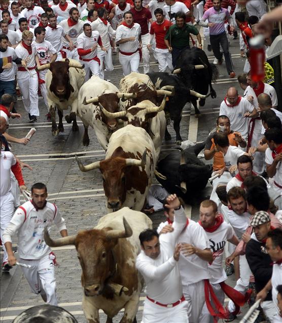 San Fermin'de boğa koşusu yapıldı