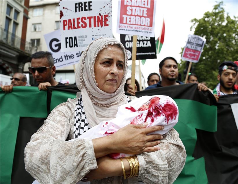 İsrail'in Gazze saldırılarının protesto edilmesi