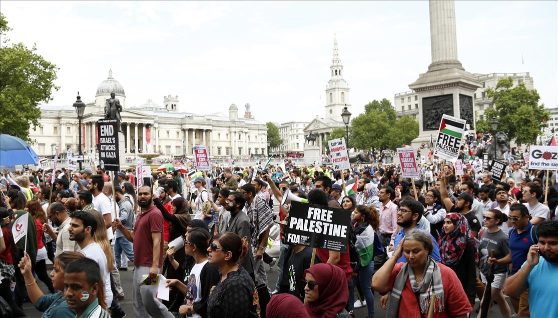 İsrail'in Gazze saldırılarının protesto edilmesi