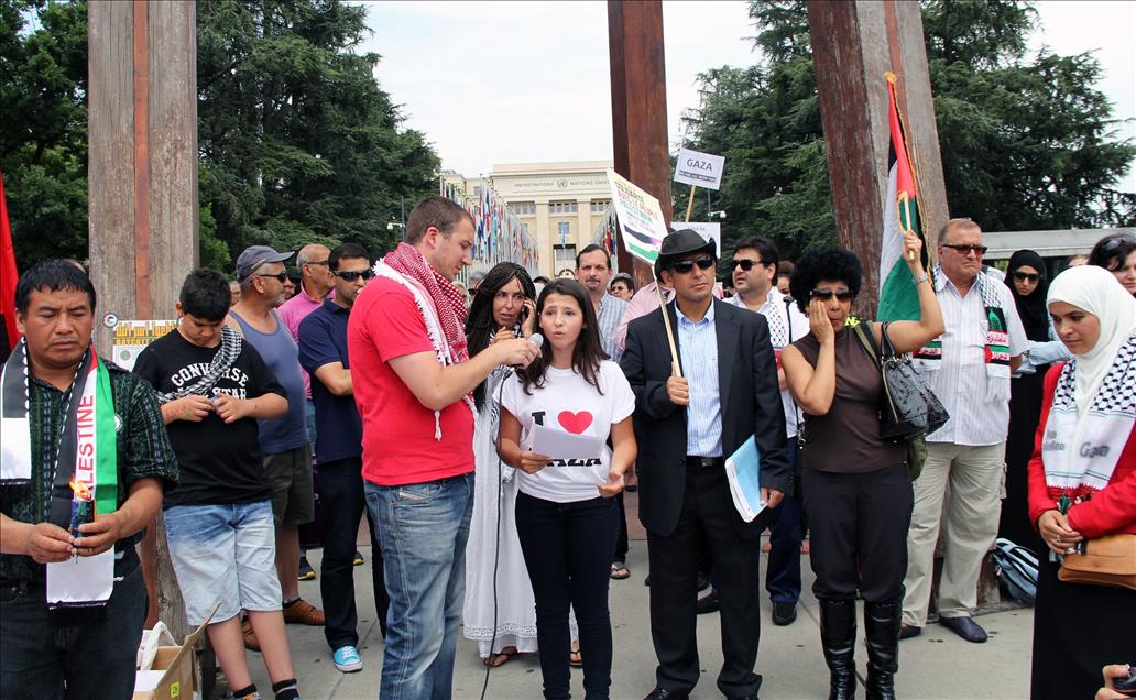 BM Cenevre Ofisi önünde protesto