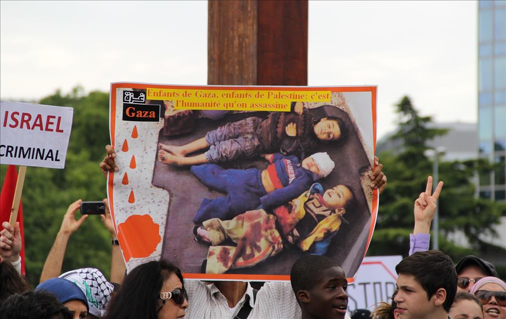 BM Cenevre Ofisi önünde protesto