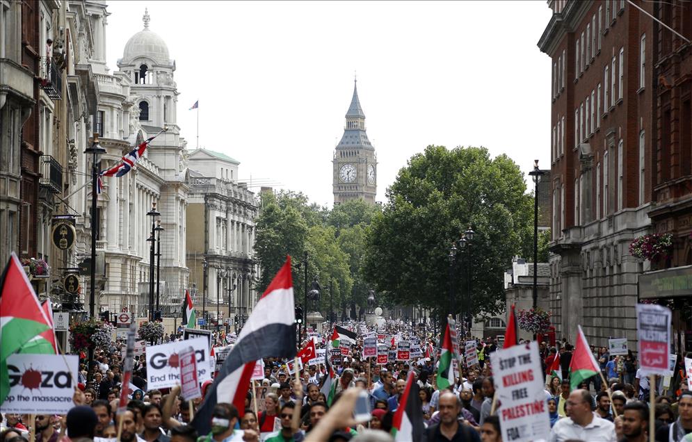 İsrail'in Gazze saldırılarının protesto edilmesi
