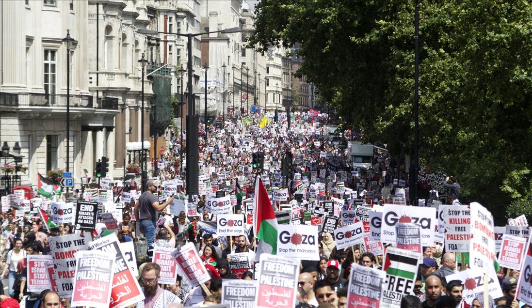 İsrail'in Gazze saldırılarının protesto edilmesi