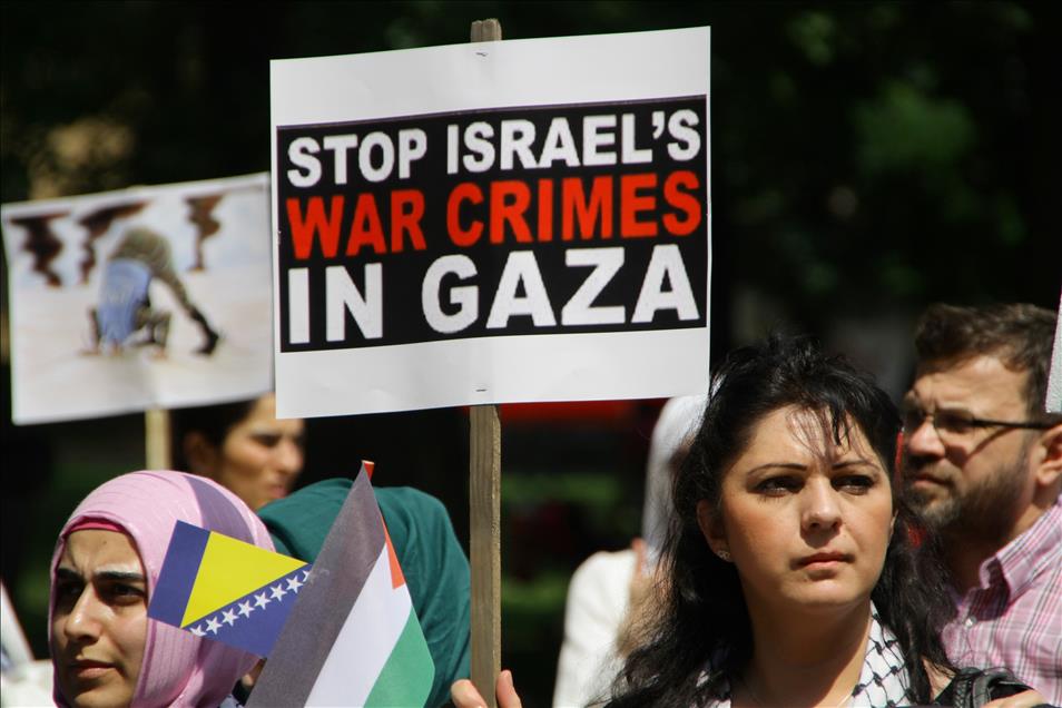 Saraybosna'da İsrail'in Gazze'ye saldırıları protesto edildi