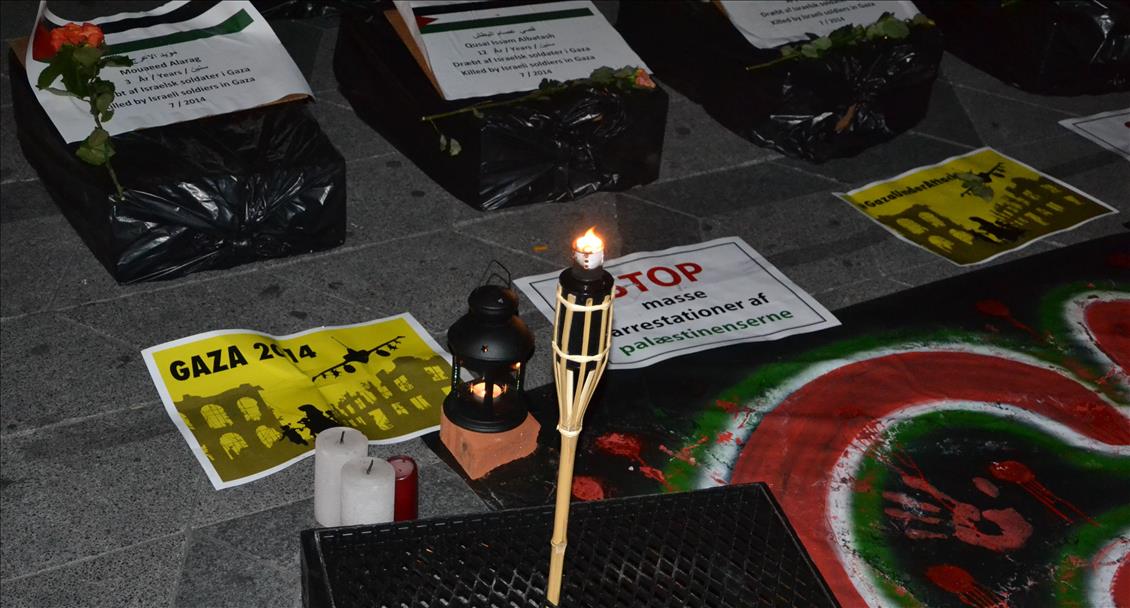 Kopenhag'ta tabutlu Gazze eylemi
