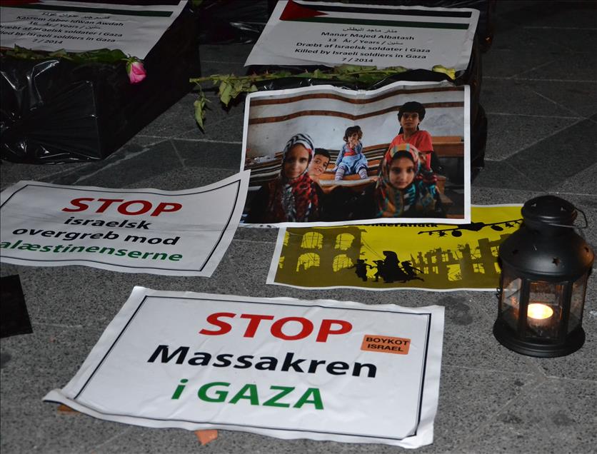  Kopenhag'ta tabutlu Gazze eylemi