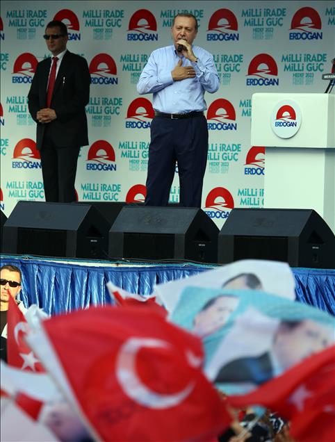 Cumhurbaşkanı adayı ve Başbakan Erdoğan Mersin'de