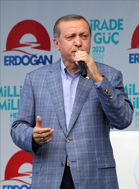 Cumhurbaşkanı adayı ve Başbakan Erdoğan Mersin'de