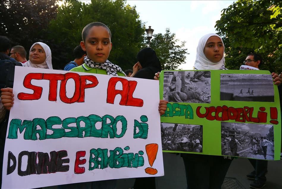 İsrail’in Gazze saldırıları Roma'da protesto edildi