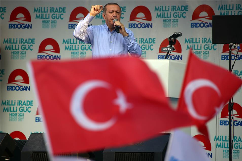 Cumhurbaşkanı adayı ve Başbakan Erdoğan Mersin'de