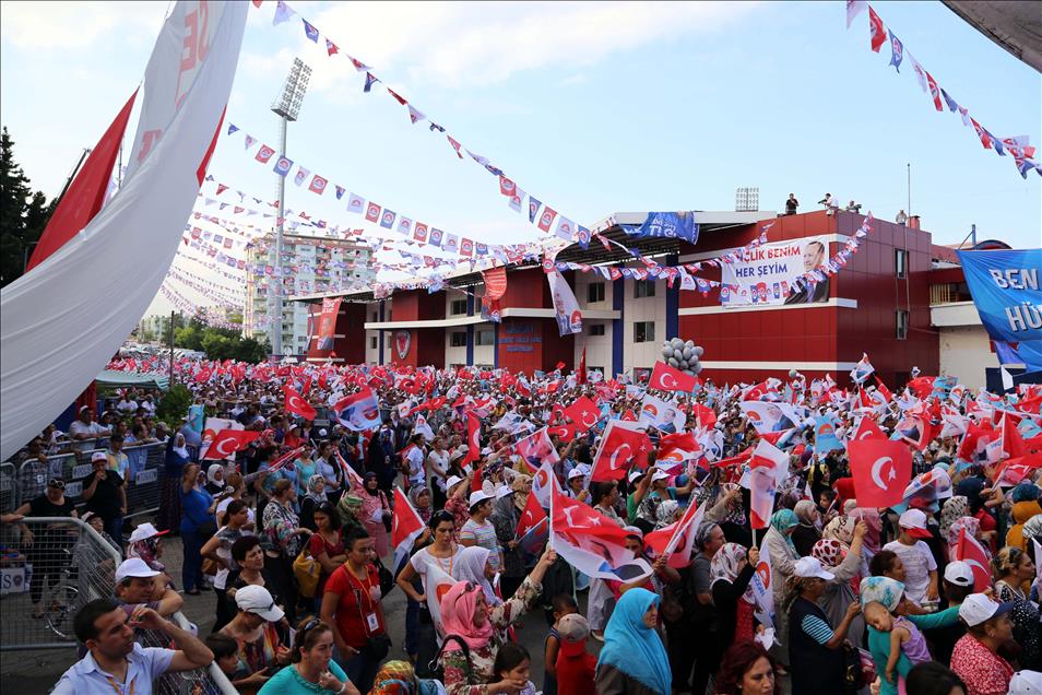Cumhurbaşkanı adayı ve Başbakan Erdoğan Mersin'de