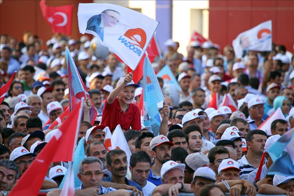 Cumhurbaşkanı adayı ve Başbakan Erdoğan Mersin'de
