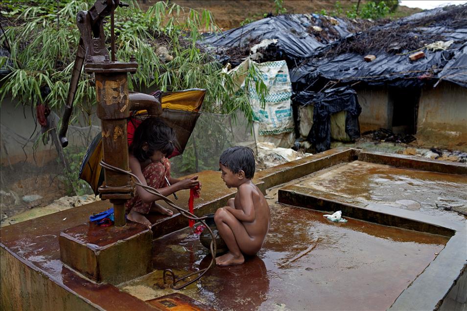 Refuge camp for Rohingya Muslims in Bangladesh