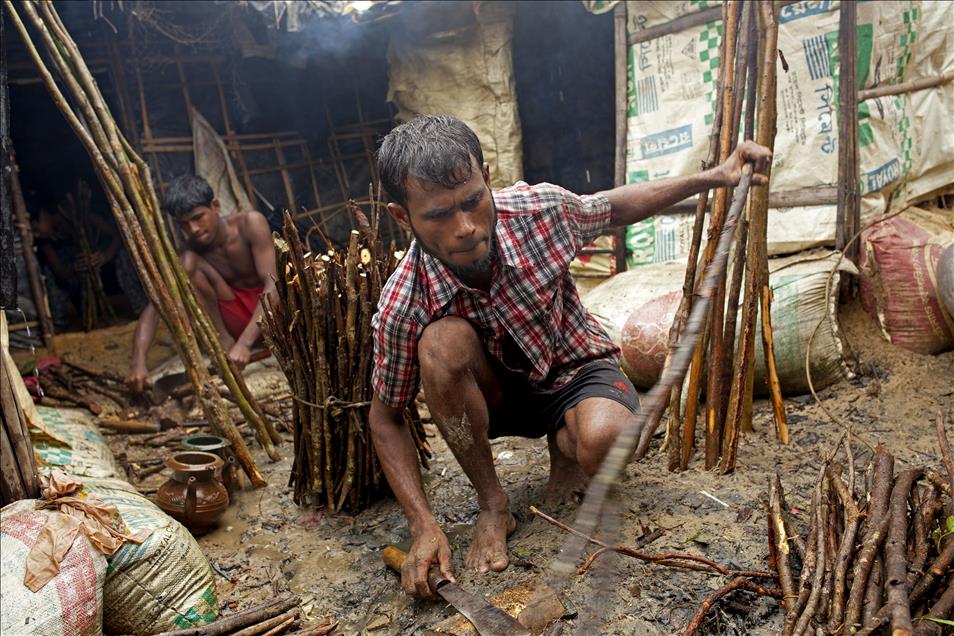 Refuge camp for Rohingya Muslims in Bangladesh