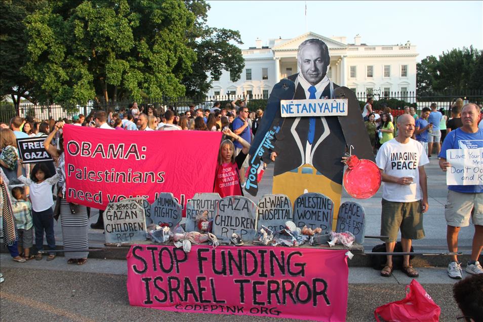 Beyaz Saray önünde Gazze gösterisi