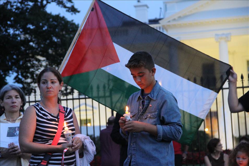 Beyaz Saray önünde Gazze gösterisi