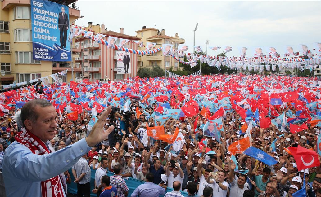 Cumhurbaşkanı adayı ve Başbakan Erdoğan, Balıkesir'de