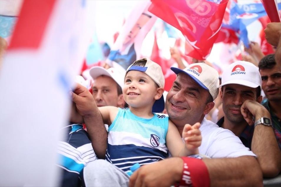 Cumhurbaşkanı adayı ve Başbakan Erdoğan'ın İstanbul mitingi
