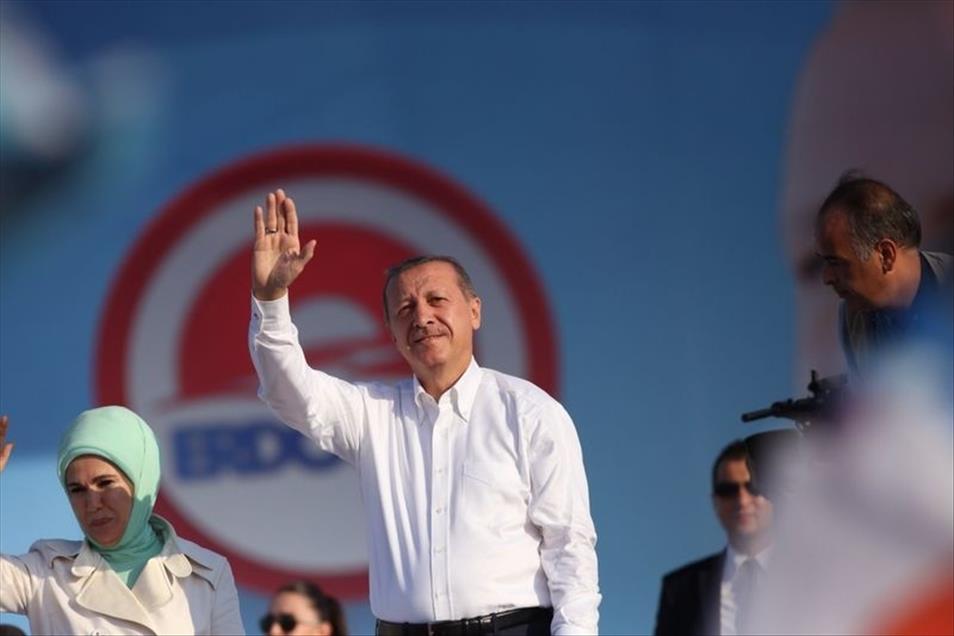 Cumhurbaşkanı adayı ve Başbakan Erdoğan'ın İstanbul mitingi