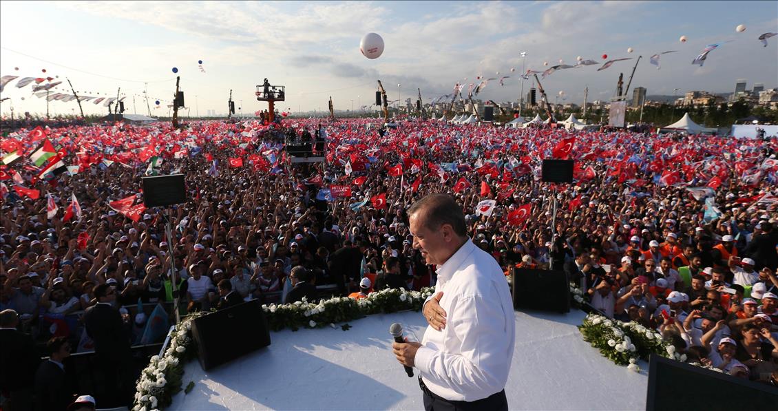 Cumhurbaşkanı adayı ve Başbakan Erdoğan'ın İstanbul mitingi