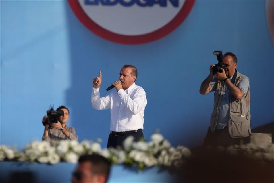 Cumhurbaşkanı adayı ve Başbakan Erdoğan'ın İstanbul mitingi