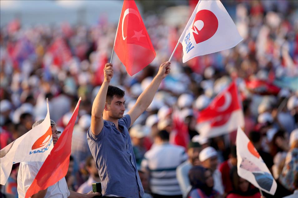 Cumhurbaşkanı adayı ve Başbakan Erdoğan'ın İstanbul mitingi