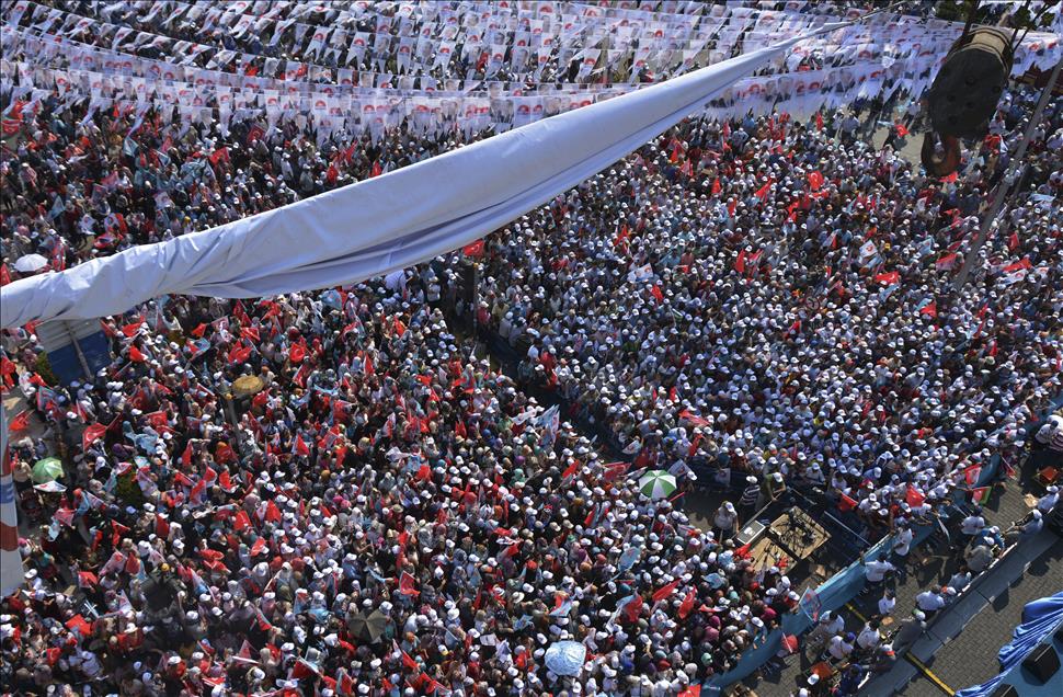 Cumhurbaşkanı adayı ve Başbakan Erdoğan'ın Aydın mitingi