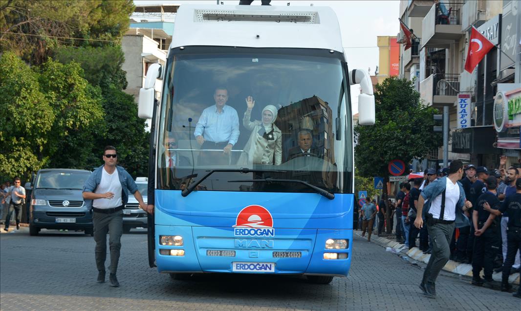 Cumhurbaşkanı adayı ve Başbakan Erdoğan'ın Aydın mitingi