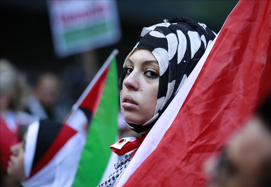 İsrail'in Gazze'ye saldırılarının protesto edilmesi