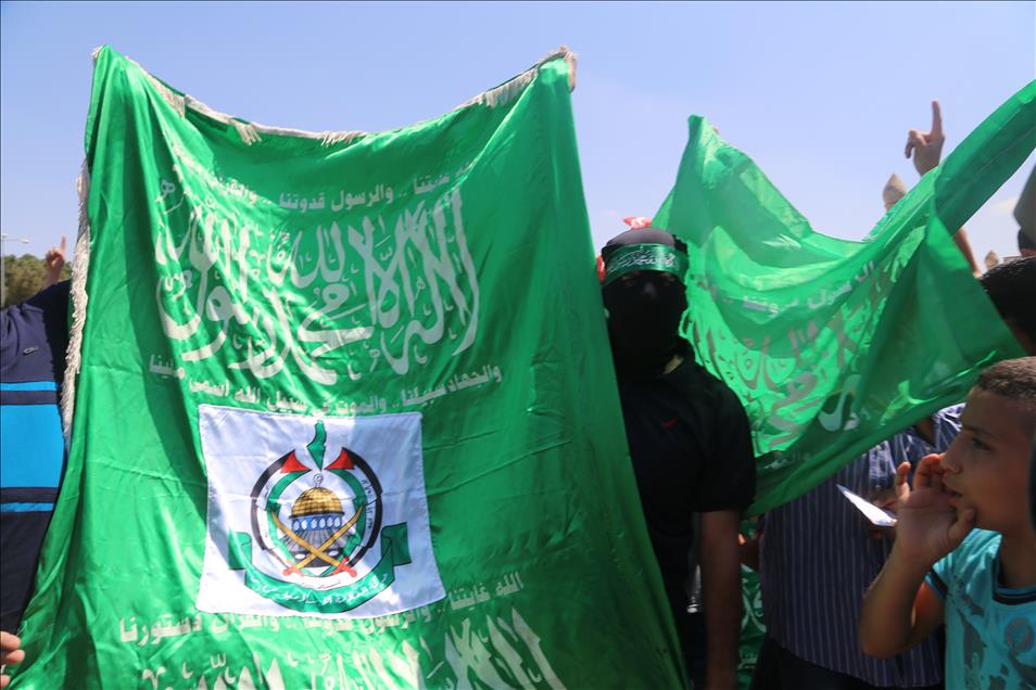 Mecid-i Aksa’da Hamas’a destek eylemi