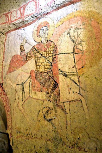 The Dark Church at the Goreme Open-Air Museum in Cappadocia, Turkey