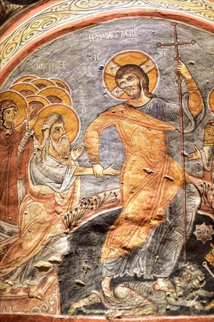 The Dark Church at the Goreme Open-Air Museum in Cappadocia, Turkey