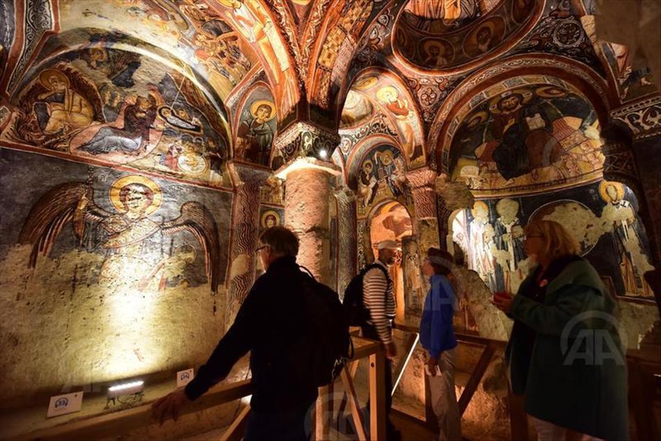 The Dark Church at the Goreme Open-Air Museum in Cappadocia, Turkey