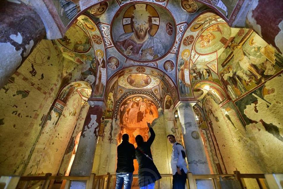 The Dark Church at the Goreme Open-Air Museum in Cappadocia, Turkey