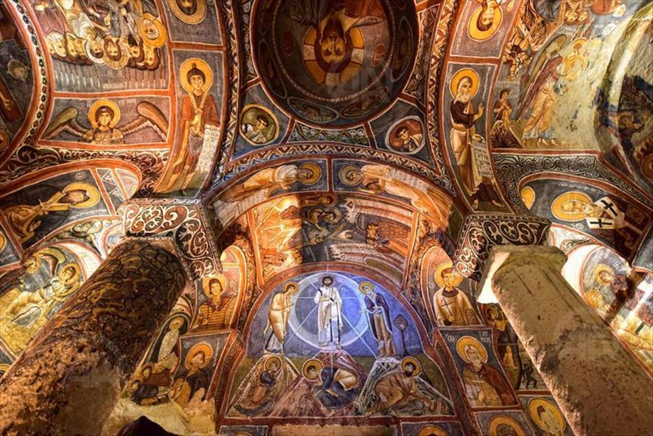 The Dark Church at the Goreme Open-Air Museum in Cappadocia, Turkey